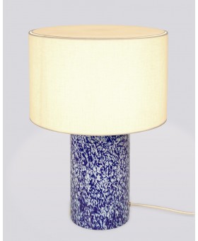 BLUE & IVORY LAMP / LINEN