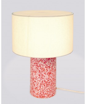 RED & IVORY LAMP / LINEN